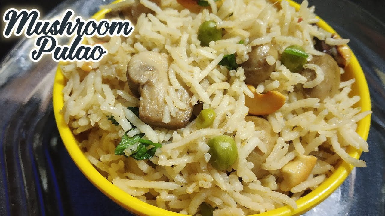 Mushroom Pulao Recipe/How to make Mushroom Pulao/Easy Mushroom Pulao
