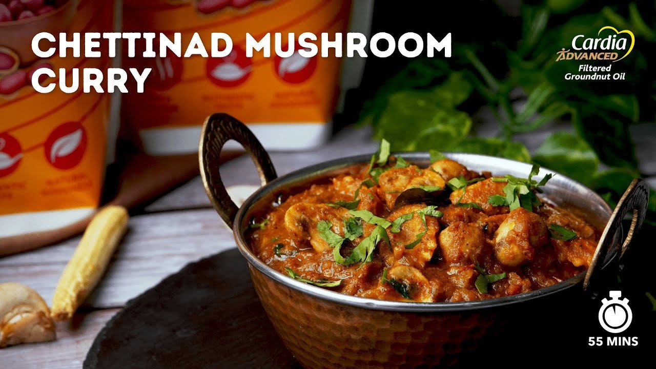Chettinad Mushroom Curry Recipe | Mushroom Curry | Chettinad Mushroom Recipe | Cookd