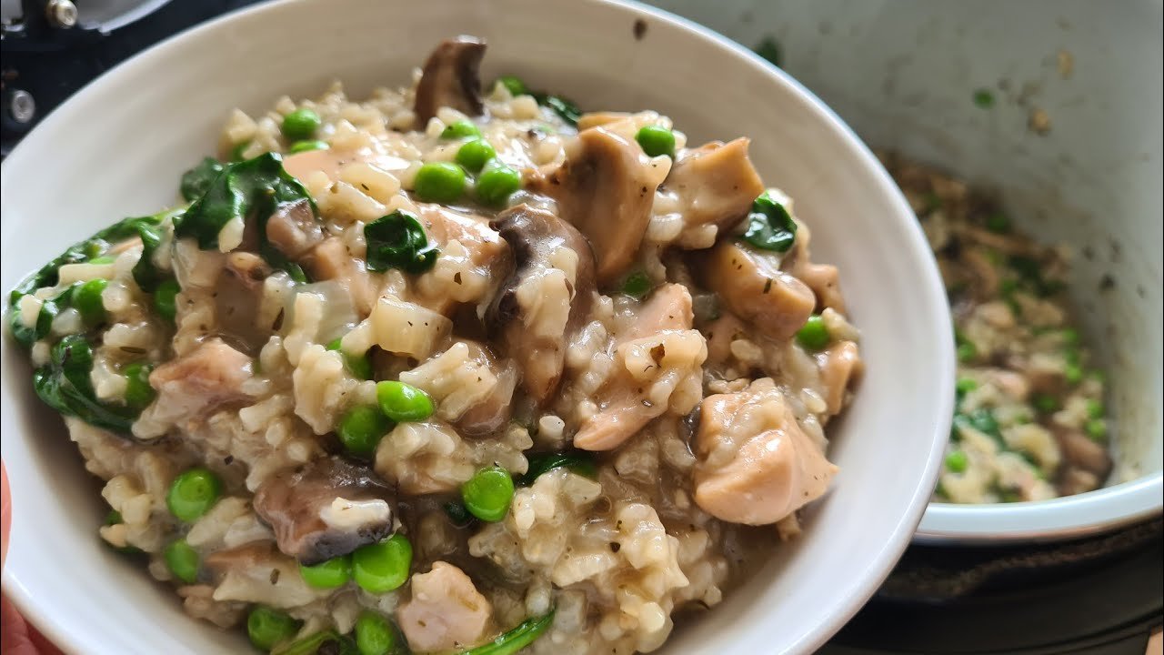 Chicken and mushroom risotto in Ninja foodi or on a hob!
