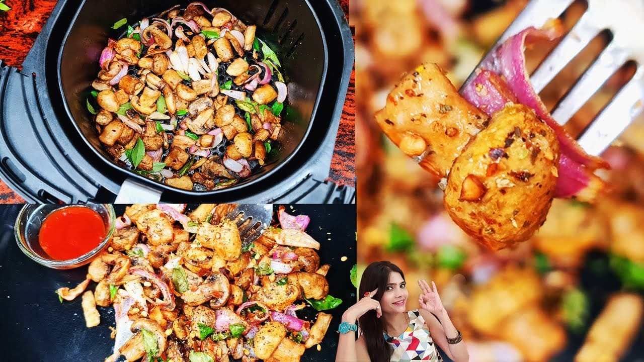 Air Fryer Mushroom Recipes | Mushrooms | Air Fryer Garlic Mushrooms | Butter, Garlic Mushroom Recipe