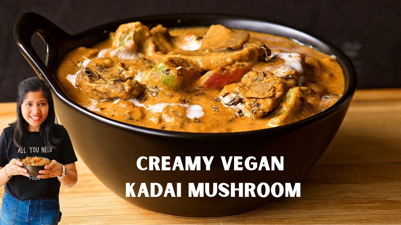 Creamy Kadai Mushroom – Vegan Indian Mushroom Curry