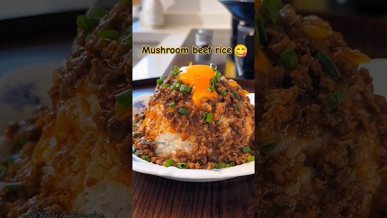 🌟Mushroom beef rice 😋 #beefrice #shorts #delicious #food #yummy #taste #mushroom #beef