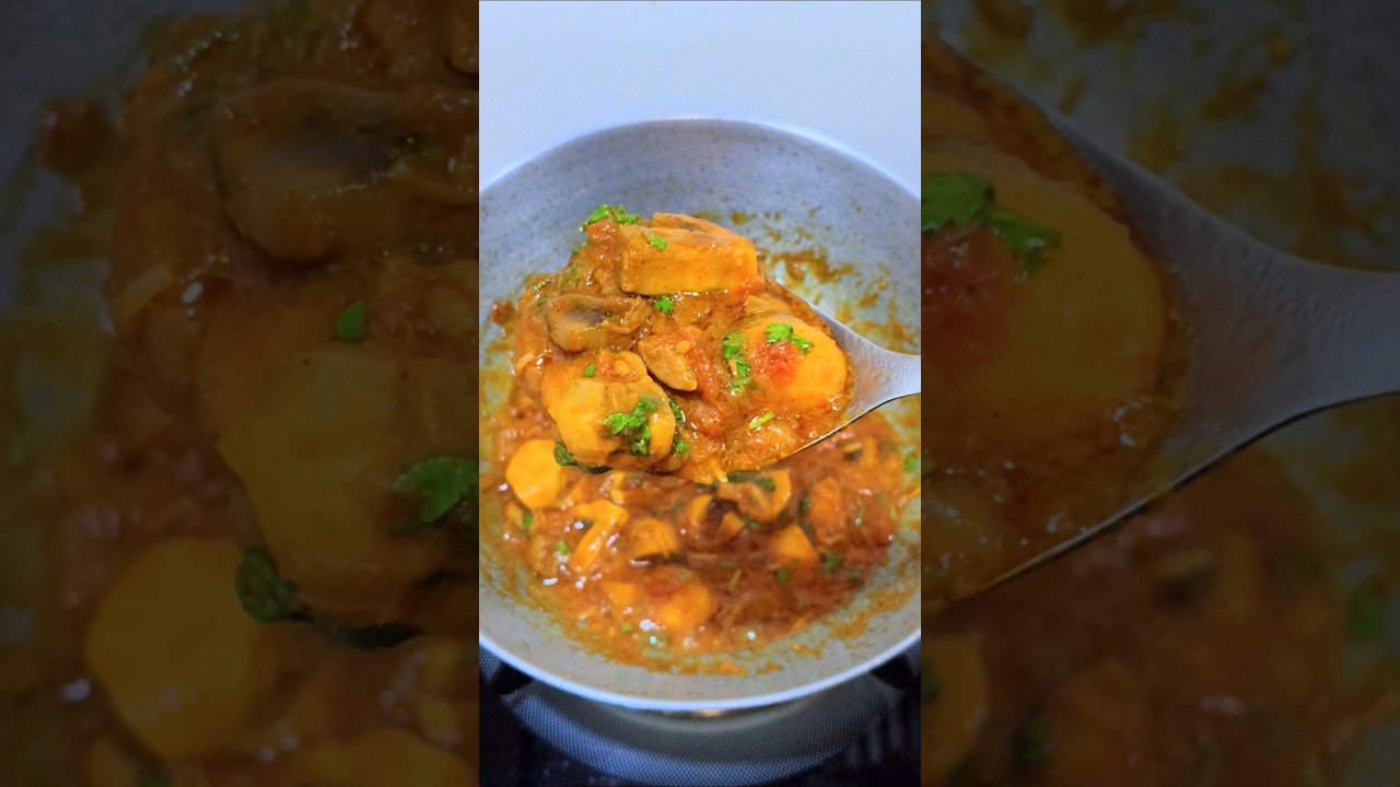 Try this tasty mushroom curry recipe #recipe #easyrecipe #viralshort #trending #howtomake #shorts