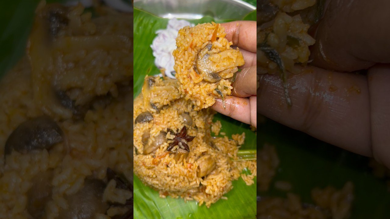 Mushroom biriyani #food #cooking #recipe #shirtvideo #mushroom #mushroombiryani #biriyani #shorts