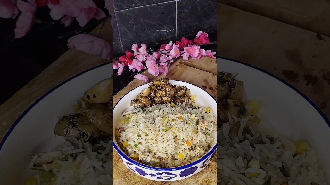 Mushroom Fried Rice #shorts #youtubeshorts #cooking #viralshorts #food #odia #trending #subscribe