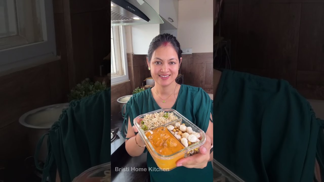 Mushroom Makhni & chilli- garlic rice |लंच बॉक्स बनाते Time काफी  Emotional हो गई | 🥲