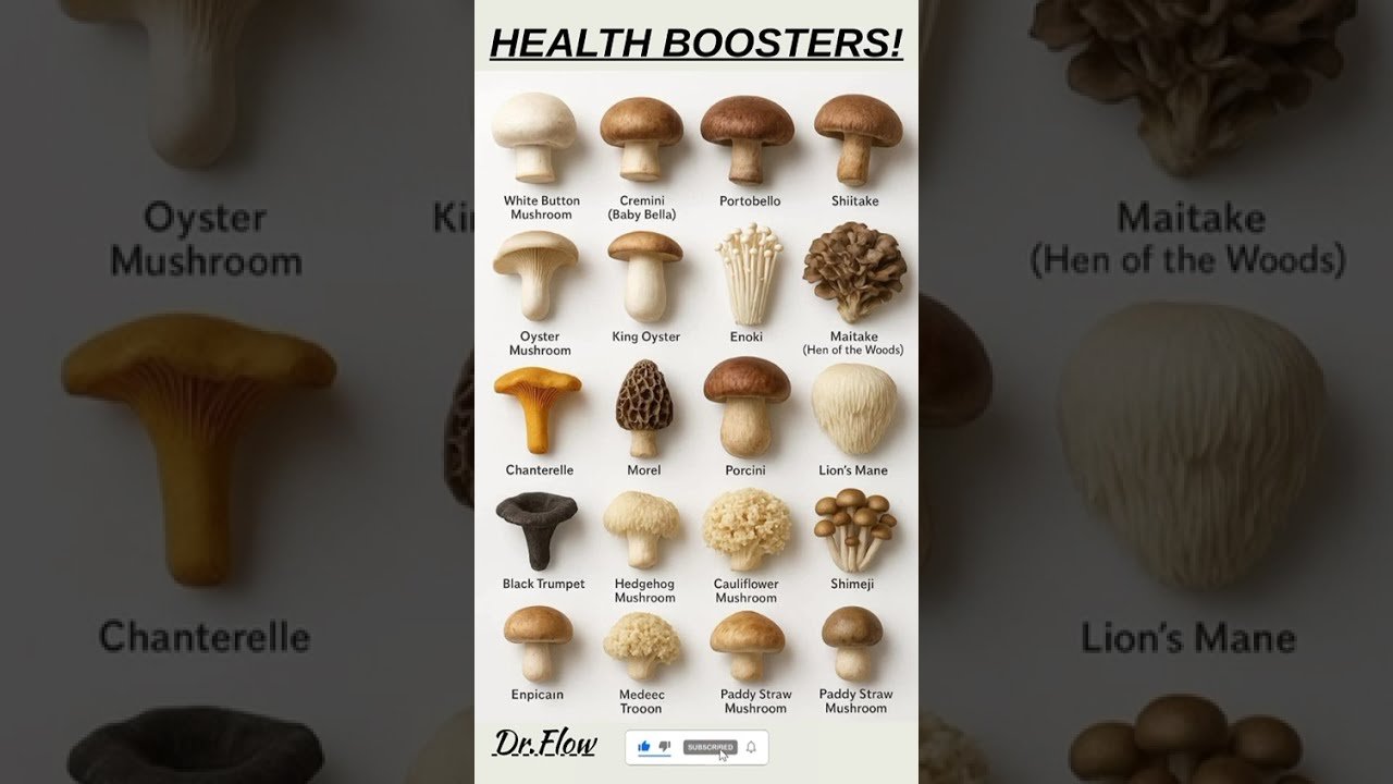 20 MOST POWERFUL MUSHROOM TYPES & THEIR HEALTH BENEFITS (Quick Guide)
