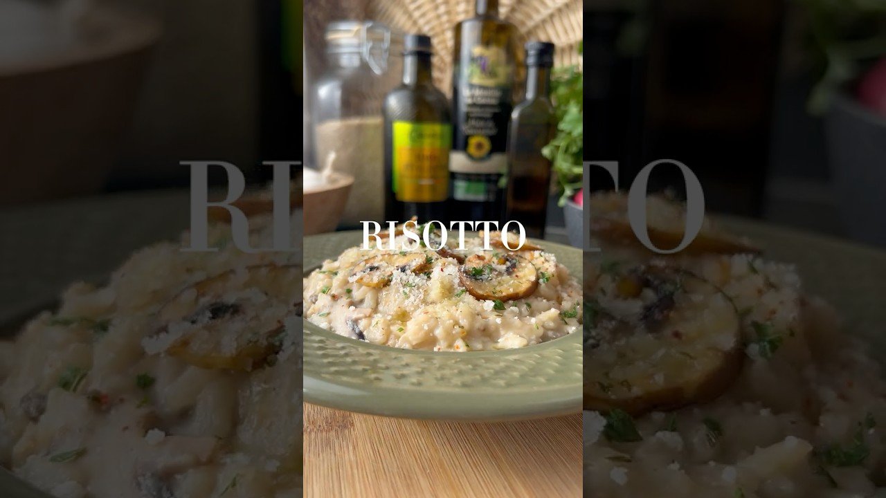 Creamy Italian Mushroom Risotto 🍄 #risotto #italian #food #asmr #cooking #shorts #shortvideo #rice