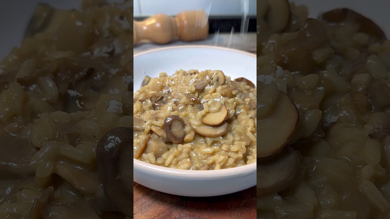 Risotto de setas al estilo tradicional 🍚🍄 #receta #youtubeshorts
