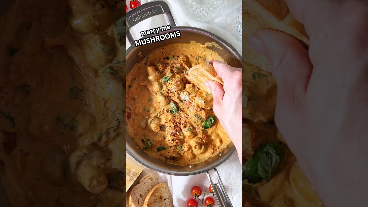 Marry Me Mushrooms! 🏹❤️ Sauteed mushrooms in a creamy Tuscan sauce